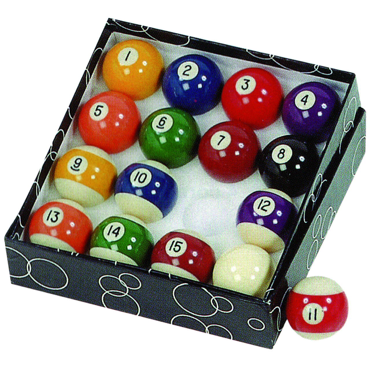 Biljardbollar, komplett set